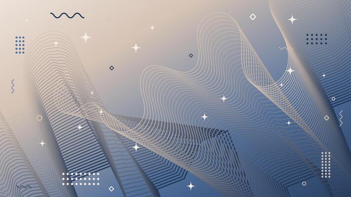 Abstract modern blue background of flowing element trend design. Winter color palette.