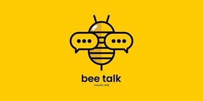 Chat software logo with a combination of bee and bubble chat vector
