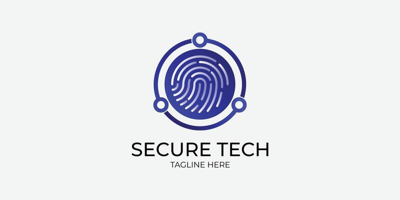 Tech logo with fingerprint