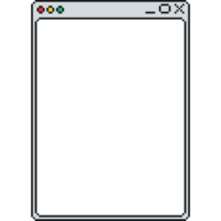 Pixel art retro computer window with scrollbar UI element png