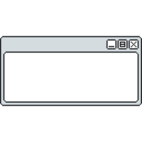 Pixel art blank window UI with retro interface and curved line png