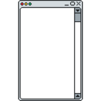 Pixel art retro computer window with scrollbar UI element. Blank computer window interface png