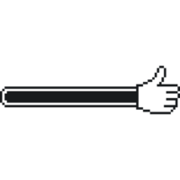 Pixel Art Progress Bar with Thumbs Up Icon - Loading Indicator set. Score progress bar png