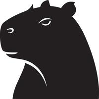 A black and white image of a hippo head vector