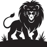 Lion silhouette on white background vector