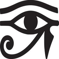 A striking black and white image featuring the iconic eye of horus symbol on a white background vector