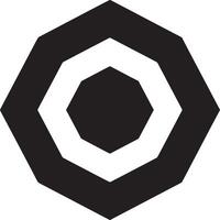 A black and white illustration of concentric octagons with varying sizes and alternating colors vector