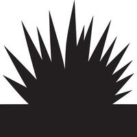 Silhouette of spiky plant with sharp leaves against a white background in a simple illustration vector