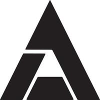 A black and white geometric design featuring a stylized triangle shape with cut out sections below it vector