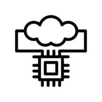 ai Cloud Data Synchronization line icon vector