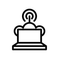 Cloud computing signal line icon vector