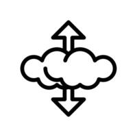 arrow cloud data computing line icon vector