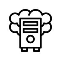 cpu Cloud data center computing platform line icon vector