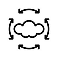 arrow Cloud Data Synchronization line icon vector