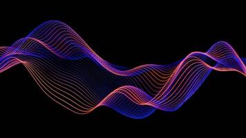 Dynamic Neon Wave Animation Looped - Abstract Background video