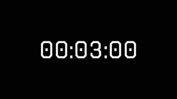 Countdown from zero to 30 with a digital clock on black background video