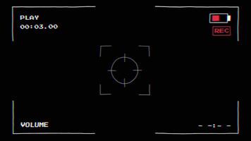 Viewfinder a window into the past with a recording indicator on black background video