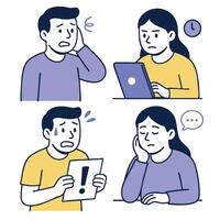 Feeling anxious about deadlines can be overwhelming, as shown in this illustration vector