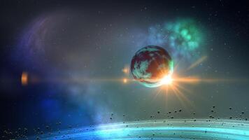 planeta dentro espaço ciclo video