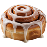 Cinnamon rolls with icing glaze Food Image, Cinnamon Roll isolated on transparent background, Cinnamon Roll illustration png