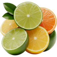 Mixed citrus arrangement lime lemon, orange slices Image, orange slice isolated, orange slice illustration Design png
