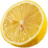Ripe sliced lemon Image, lemon Slice isolated on transparent background, lemon Slice illustration png
