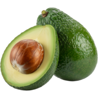 Whole avocado with Sliced avocado Image, avocado isolated, avocado illustration on transparent background png