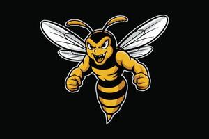 Determined Bee in Action vector