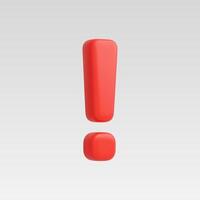 A bold red exclamation mark symbol emphasizing caution. vector