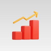 Colorful 3D bar graph symbolizing growth and progress. vector