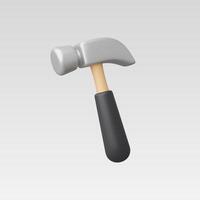 A sleek, modern hammer with a metallic head and black handle. vector