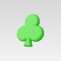 A bright green three-leaf clover icon with a minimal design. vector