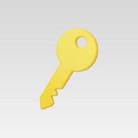A bright yellow key set against a minimalist background. vector