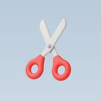 Colorful scissors with a minimalist design on a light background. vector