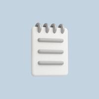 A minimalist notepad mockup on a light blue background. vector