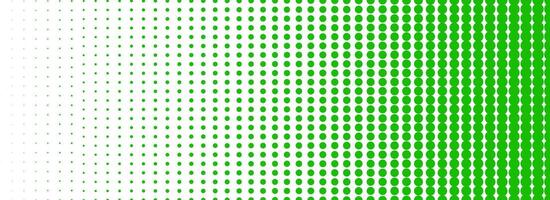 Green halftone gradient texture. Vanishing cartoon polka dot background. Repeated dotted gradation pattern. Fading comic pop art overlay backdrop. Rasterized halfton patern effect wall vector
