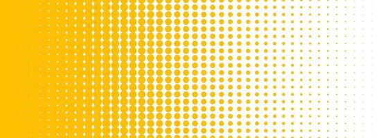 Yellow halftone gradient texture. Vanishing cartoon polka dot background. Repeated dotted gradation pattern. Fading comic pop art overlay backdrop. Rasterized halfton patern effect wallpaper vector
