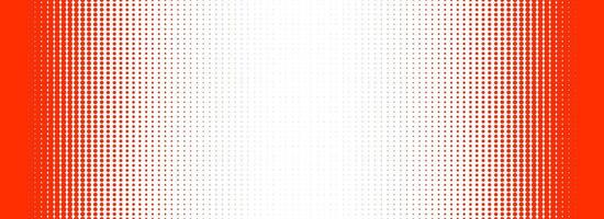 Red halftone gradient texture. Vanishing cartoon polka dot background. Repeated dotted gradation pattern. Fading comic pop art overlay backdrop. Hot orange halfton patern effect wallpaper vector
