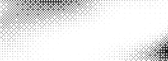 Pixelated bitmap texture. Black and white dither pattern wallpaper. Abstract glitch gradient pattern. 8 bit game background. Wide raster screen backdrop. Halfton pixel art illustration vector