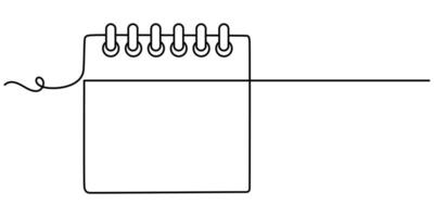 continuous one line drawing Standing Calendar icon, Planning and scheduling concept, Continuous line draw design graphic illustration vector