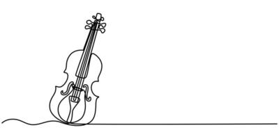 Violin continuous outline, A continuous line drawing of a violin Abstract pro vector