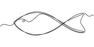 Fish line background. One continuous line drawing of fish illustration. Fish symbol, One Continuous Line Drawing of Fish Icon. Single Line Illustration vector