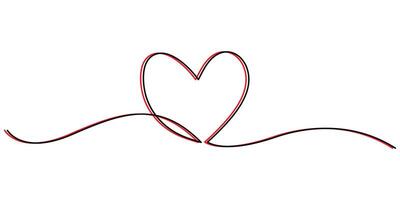 continuous one line drawing heart, Hand drawn minimalist illustration of love concept vector