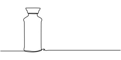 Soy sauce bottle one line continuous drawing vector