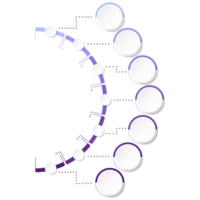 Modern circle infographic template with 7 steps, process or options. png