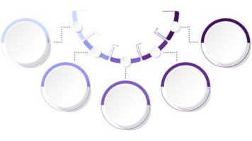 Circle infographic with 5 steps, process or options. png