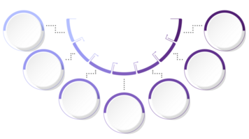 círculo infográfico com 7 passos, processo ou opções. png