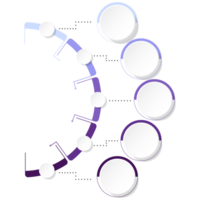 Modern circle infographic template with 5 steps, process or options. png
