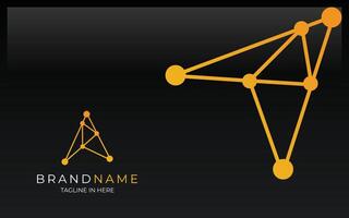 Triangle logo formed networking symbol vector