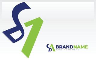 Letter A and S logo formed with simple and modern shape vector